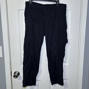 Calvin Klein Jeans Cargo Pants Women's SZ 10 Black Cotton Utility Pockets Casual
